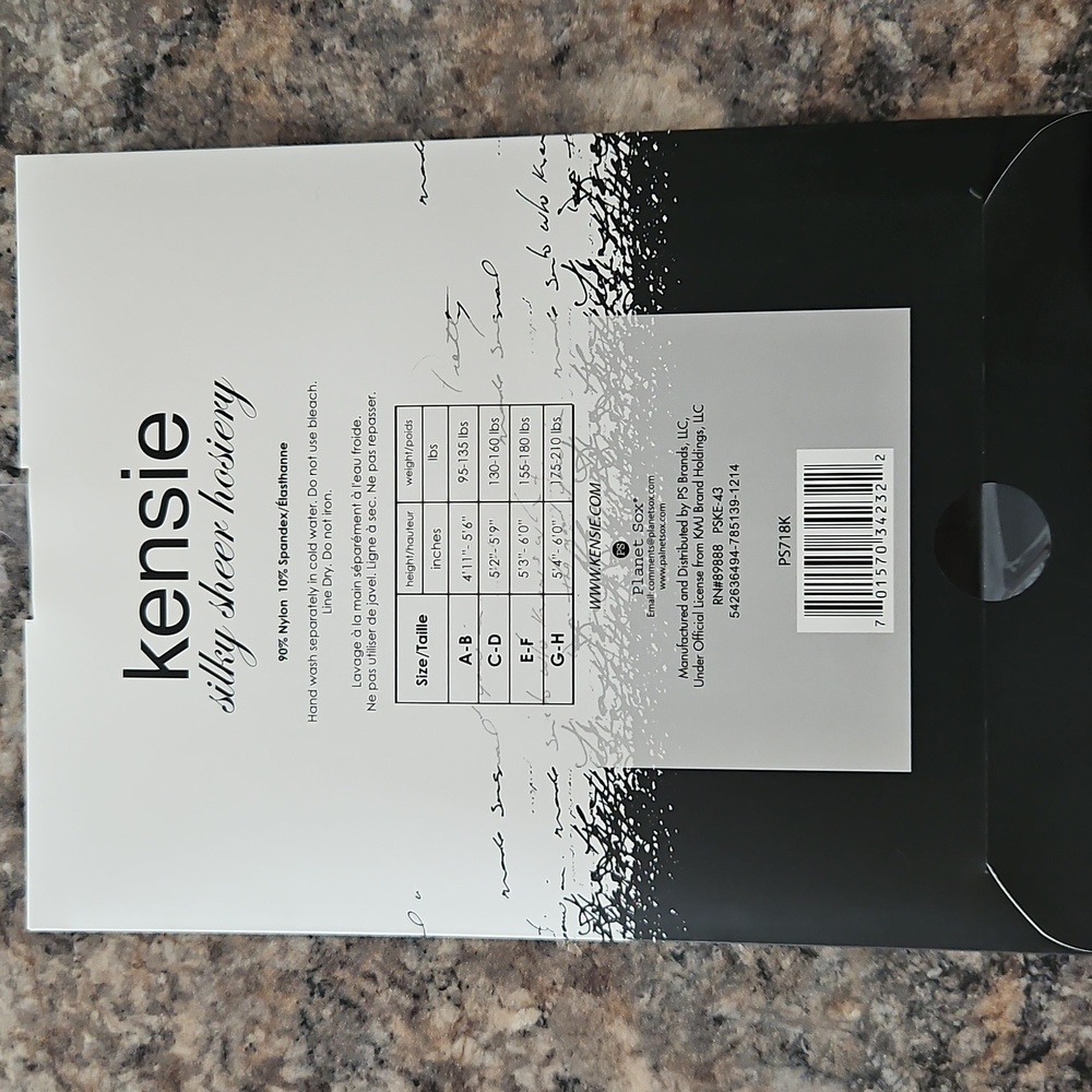 Kensie Silky Sheer Hosiery in Nude Size E/F 5'3"-6'0" 155-180lbs NEW - Picture 2 of 6